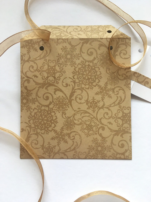 Vánoční ornamenty hnědé - obálka 13x14 cm
