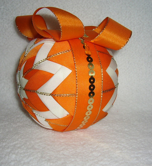 Vánoční baňka - oranžová