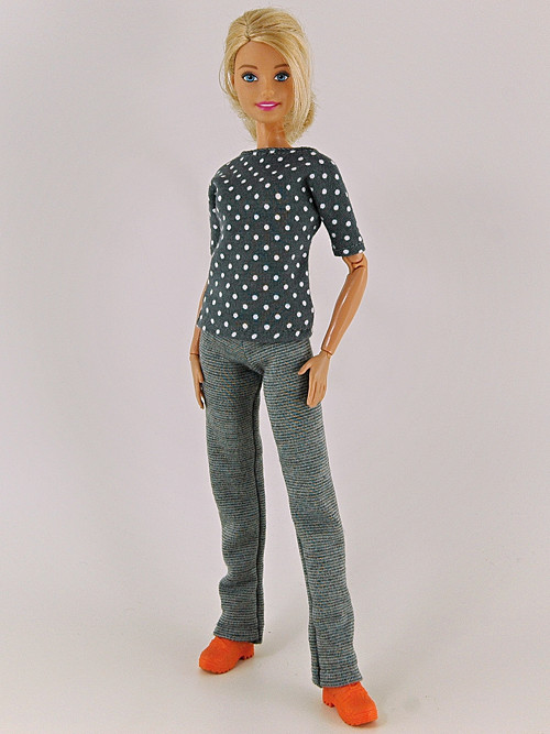 Barbie - Tričko šedobílé — foto 1