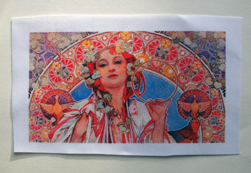 Látkový panel A. Mucha 1 8,5 cm x 15 cm — foto 1