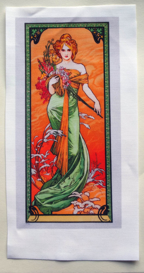 Látkový panel A. Mucha 4 21 cm x 10,5 cm — foto 1