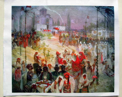 Panel Slovanská Epopej (A. Mucha) 17 cm x 20,5 cm