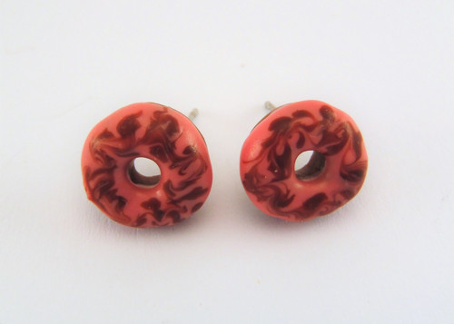 Puzetové náušnice Donut - růžové 2