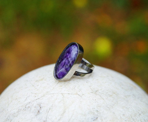 Nerezový prsten..." Purple " — foto 1