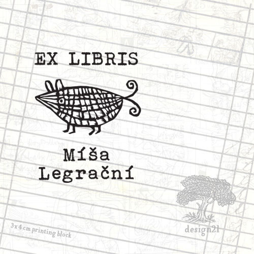Legrační myška: razítko 3x4 cm