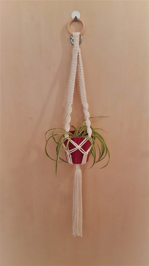 Macramé závěs na květináč — foto 1