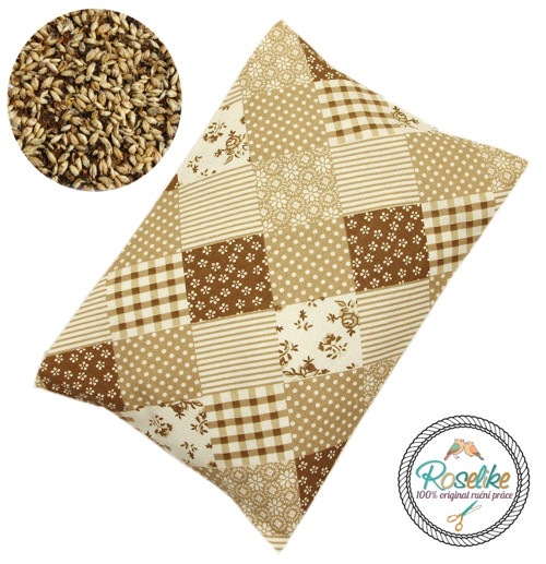 Nahřívací polštářek Pohanka špalda Hnědý patchwork — foto 1