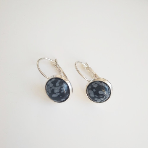 Elegantní náušnice s obsidiánem — foto 1