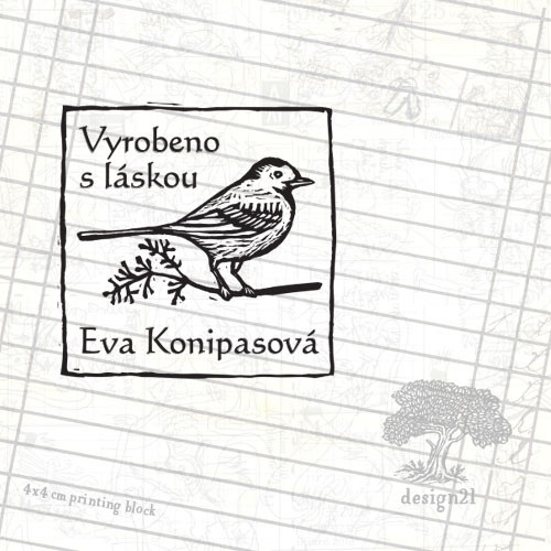 Konipas v rámečku 1: razítko 4x4 cm
