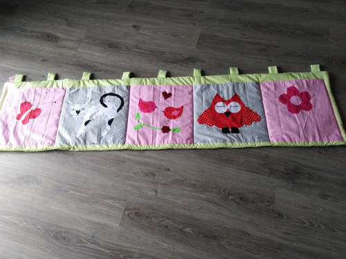Kapsář / mantinel na zeď "ptáčci-kočka"
