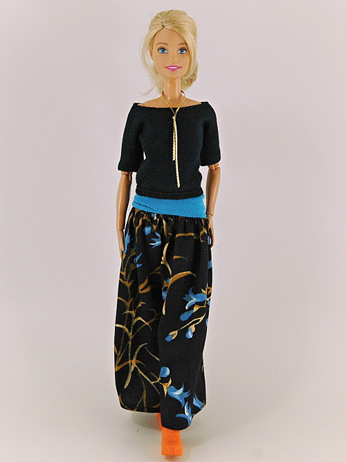 Barbie - Sukně dlouhá modročerná — foto 1