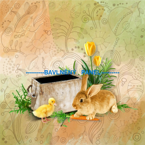 Bavlněný panel VELIKONOCE 10 x 10cm