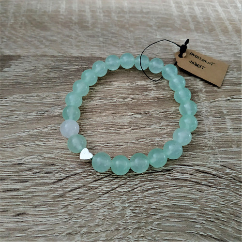 Náramek z minerálů - amazonit/jadeit — foto 1