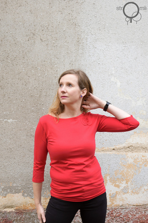 Červené s aplikací,vel. S — foto 1
