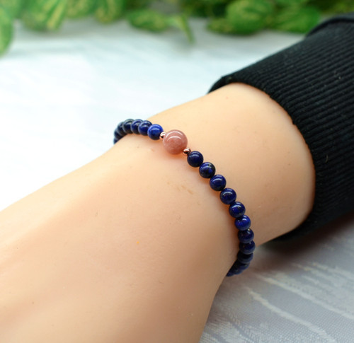 LAPIS LAZULI 0.4*SLUNEČNÍ KÁMEN*jemný náramek