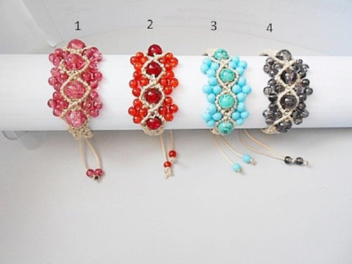 Shamballa náramek macramé s korálky