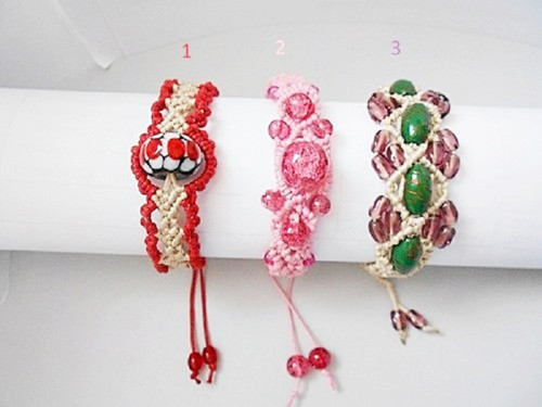 Náramek Shamballa macramé s korálky