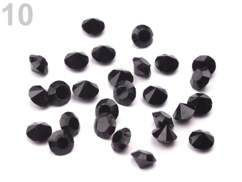 Broušené kamínky SS16; pr.3,8-4mm (10g) - černá
