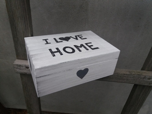 Krabička I love home - bílá
