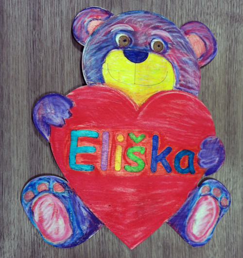 Méďa malý - jmenovka