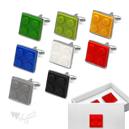 Manžetové knoflíčky Lego / Tm. zelené