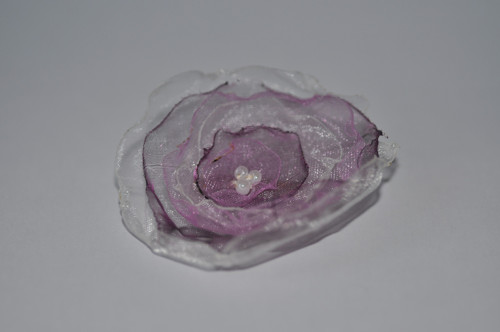 Brož s kytkou-organza — foto 1