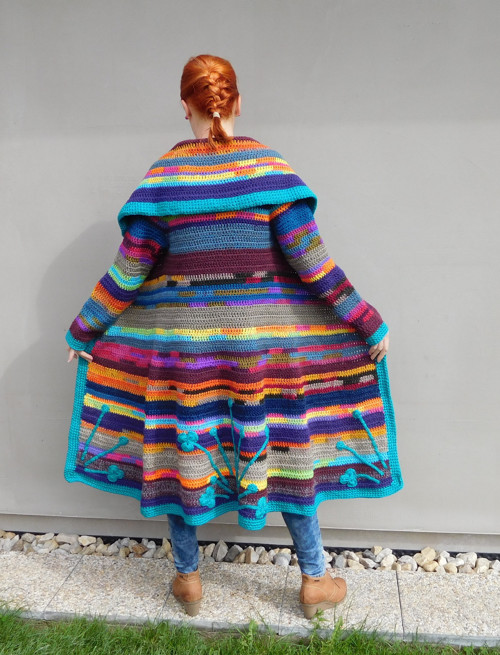 Svetr dámský černý Duhový kabát -27 od svetlik22