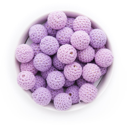 Háčkované korálky(1pár)- pr.20mm- lavender (č.14)