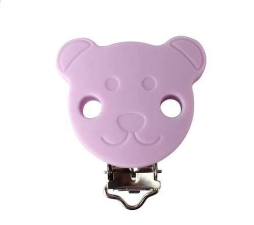 Klip silikonový MEDVÍDEK 5x3cm (1ks)-light purple