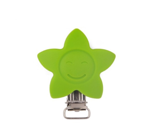 Klip na dudlík silikonový 4cm (1ks) - lime green