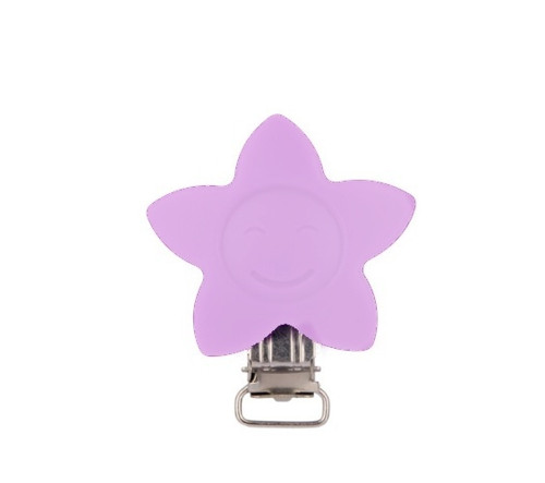 Klip silikonový HVĚZDA 4cm (1ks) - light purple