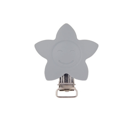 Klip silikonový HVĚZDA 4cm (1ks) - light grey