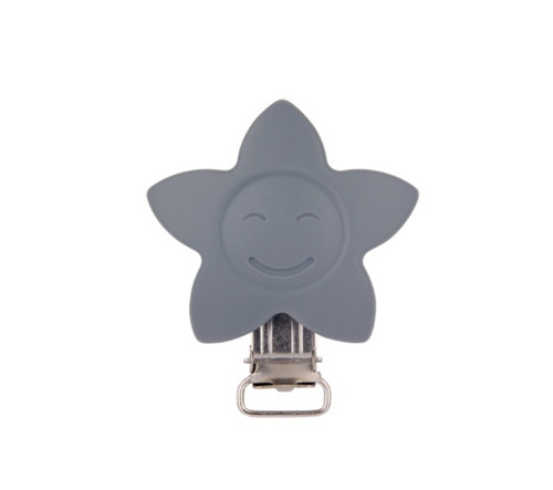 Klip silikonový HVĚZDA 4cm (1ks) - grey