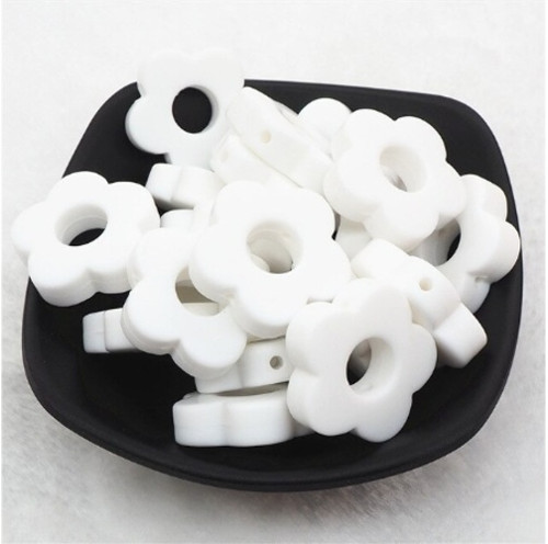 Silikonová kytička 27mm (1ks) - white — foto 1