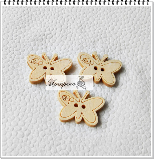Knoflík dřevěný 2ks — foto 1