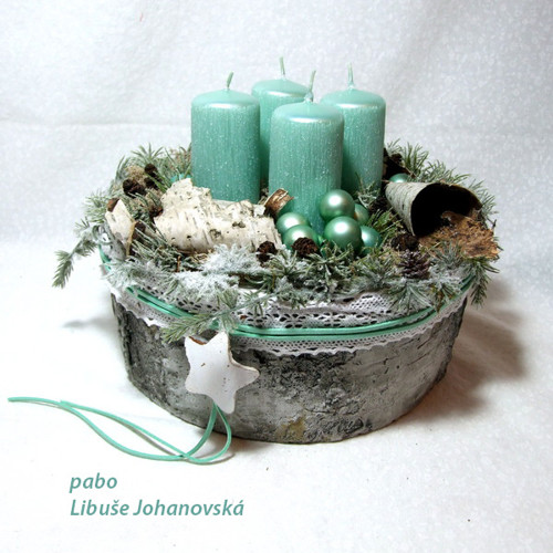 Adventní dekorace břízovo-mátová (110) — foto 1
