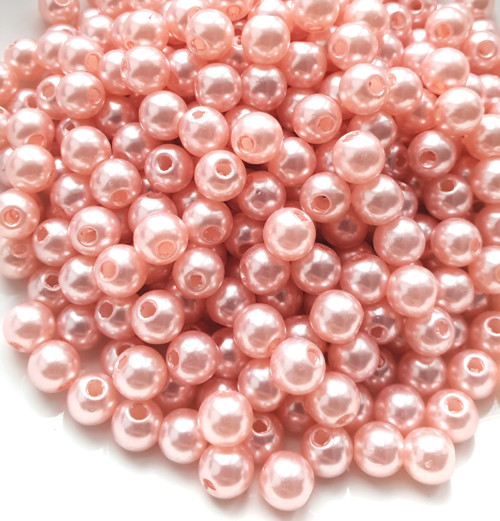 Akrylové perly růžovo lososové 8mm/30ks