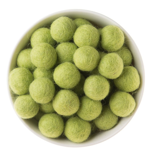 Plstěné korálky Ø20mm (2ks) - lime (č.11)