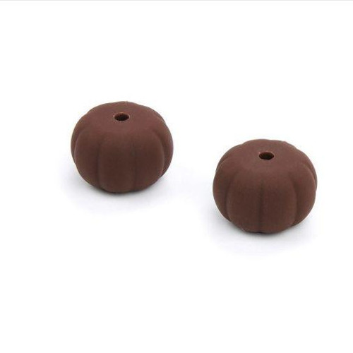 Silikonové korálky 13mm (1ks) - hnědá