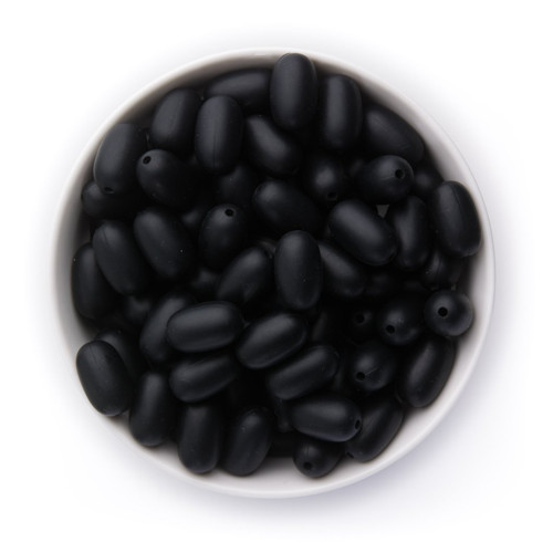 Silikonové korálky váleček 20mm (1ks) - black