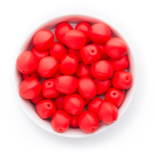 Silikonové korálky oliva 20mm (1ks) - red