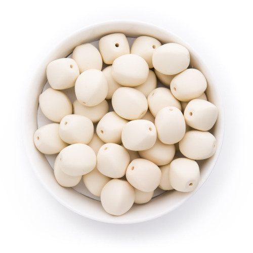 Silikonové korálky oliva 20mm (1ks) - creme