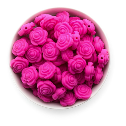 Silikonová kytička 21mm (1ks) - fuchsia (č.7)
