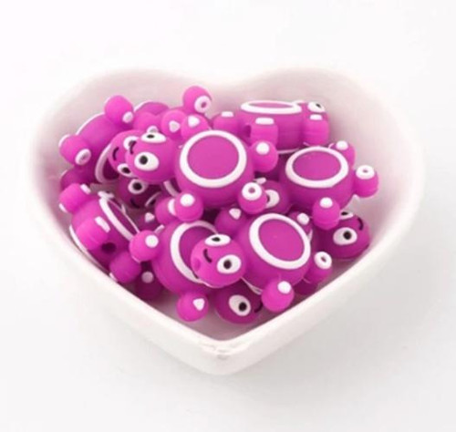 Kousátko silikonové mini ŽELVA (1ks) - fuchsia