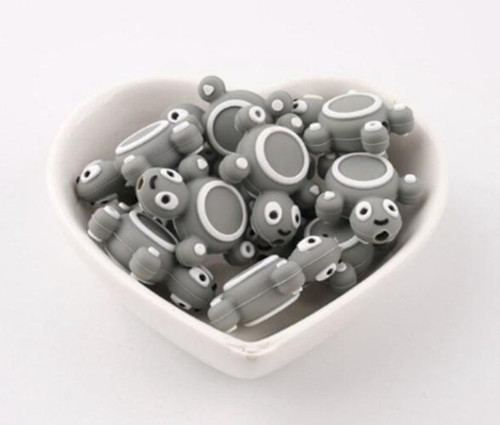 Kousátko silikonové mini ŽELVA (1ks) - light grey — foto 1