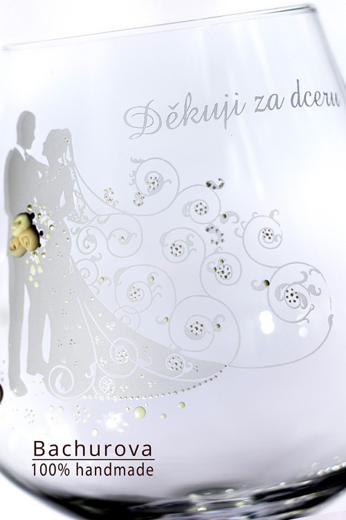 Svatební skleničky_Pískovaná jména a datum sňatku — foto 1