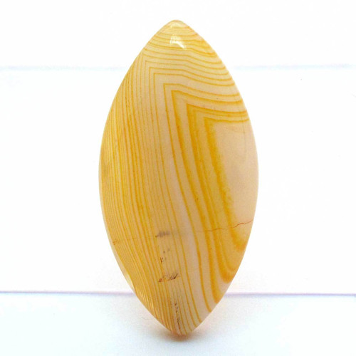 Kabošon oranžový pruhovaný achát slza 40mm
