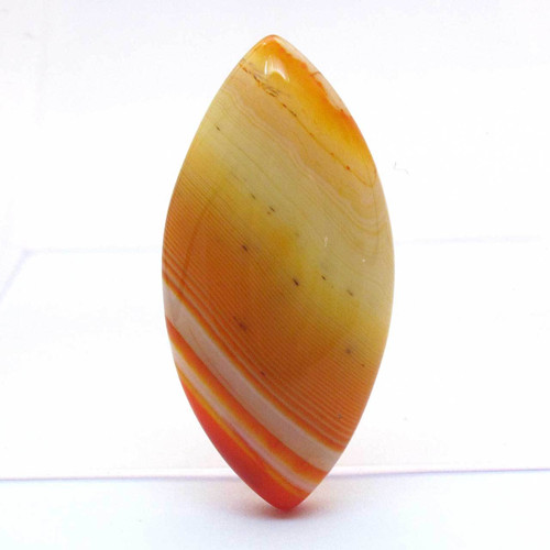 Kabošon oranžový pruhovaný achát slza 40mm