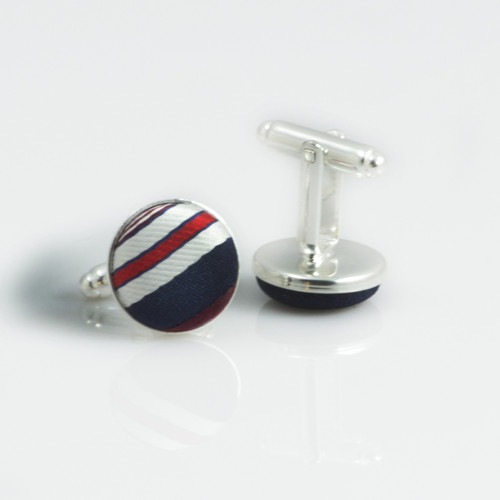 Manžetové knoflíčky "Modročervený proužek"