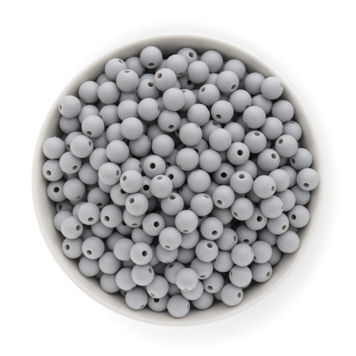 Silikonové korálky 9mm (10ks) - light grey — foto 1